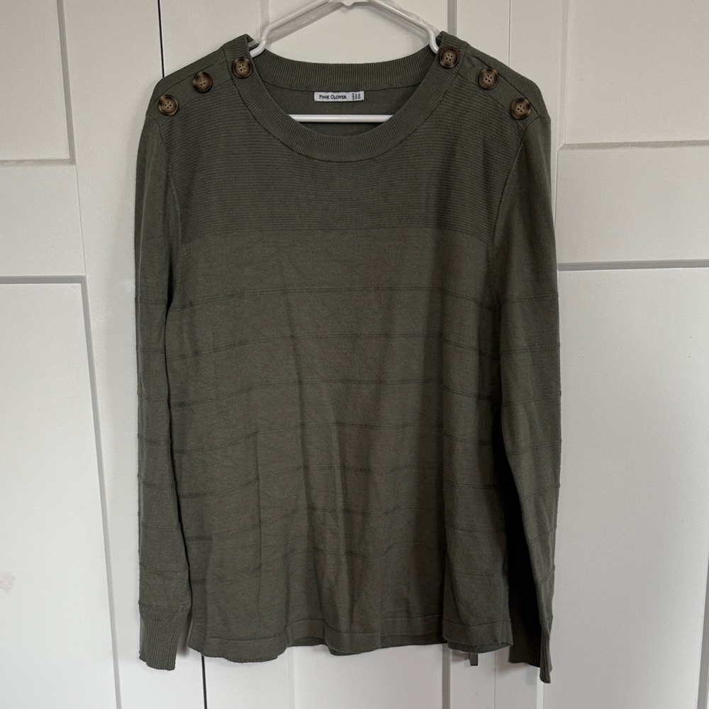 Pink Clover Olive Knit Sweater